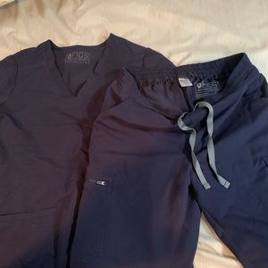 Figs Yola Scrub Bottoms in Navy